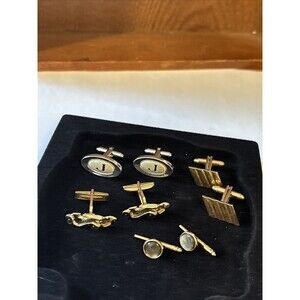 Vintage Lot Of 4 Pairs Of Cufflinks Classic Designs